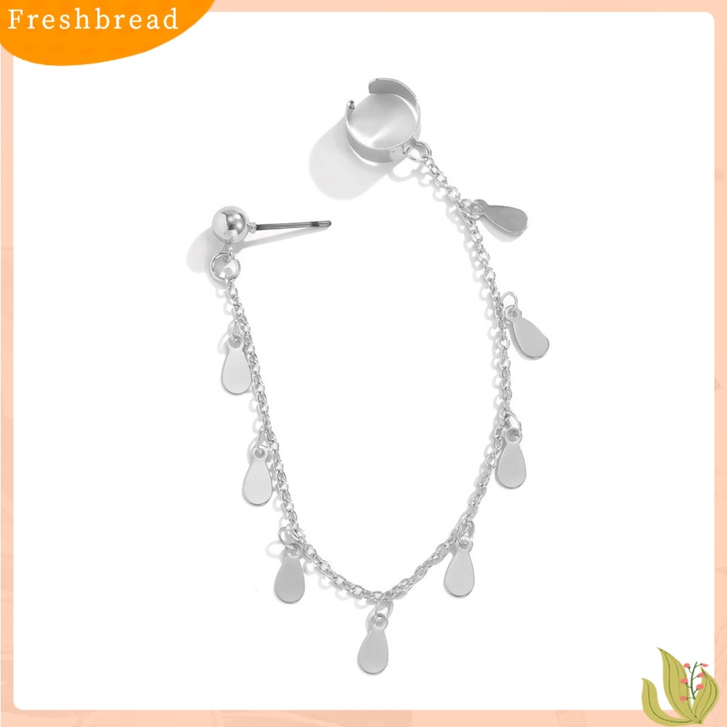 &lt; Freshbread &gt; 1pc Wanita Klip Anting Vintage Mutiara Imitasi Bulan Bintang Liontin Rumbai Hias Telinga Manset Perhiasan Perempuan