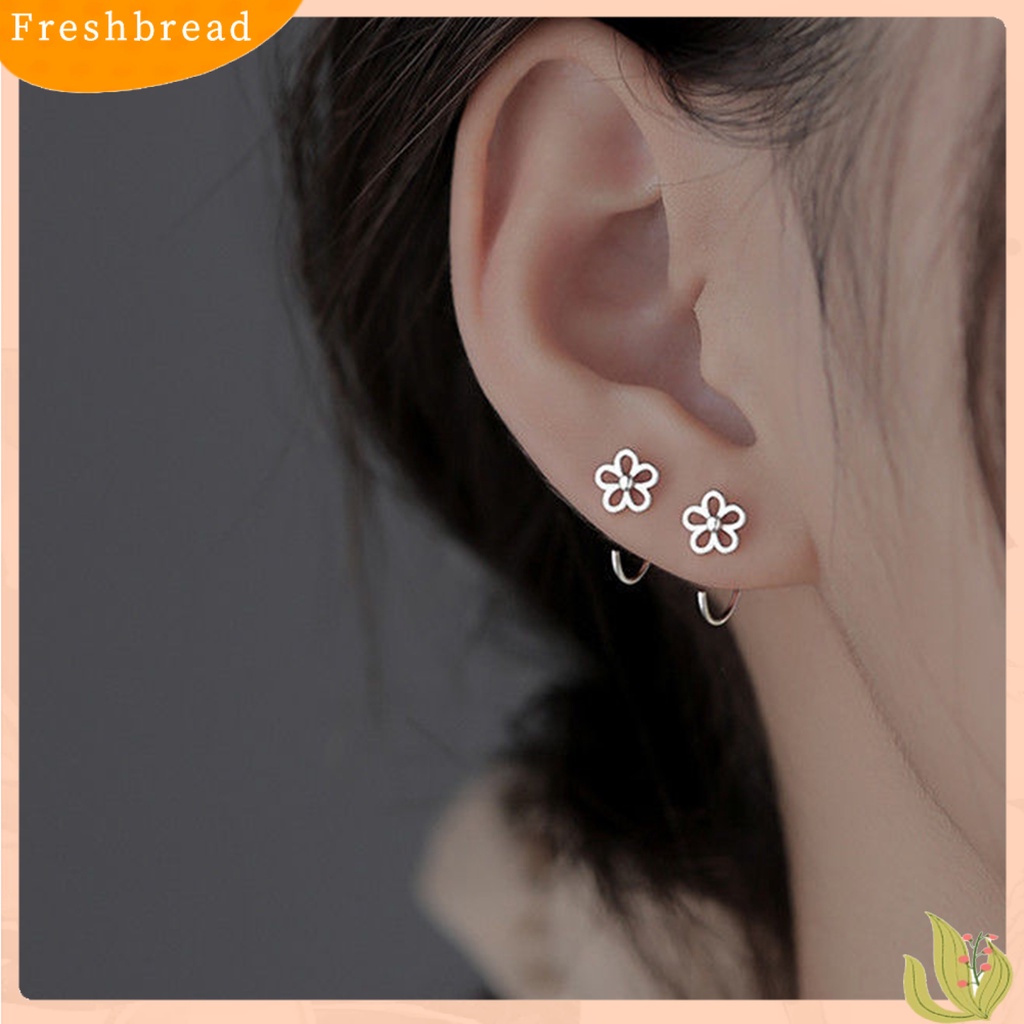 &lt; Freshbread &gt; 1pasang Stud Earrings Butterfly Perhiasan Indah Kilau Cerah Anting Bunga Untuk Perjamuan