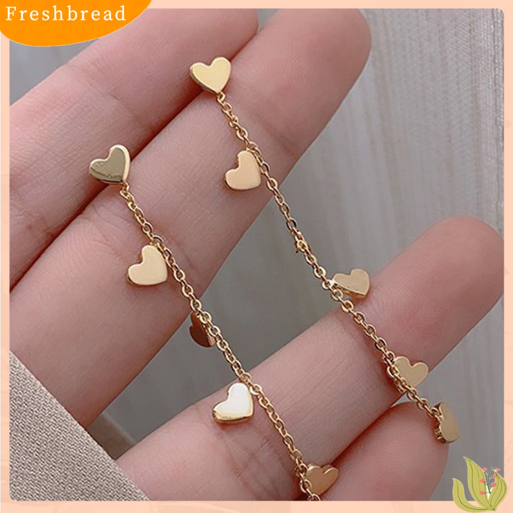 &lt; Freshbread &gt; 1pasang Drop Earrings Retro Panjang Rumbai Liontin Alloy Berlian Imitasi Tertanam Anting Kait Modis Untuk Pesta