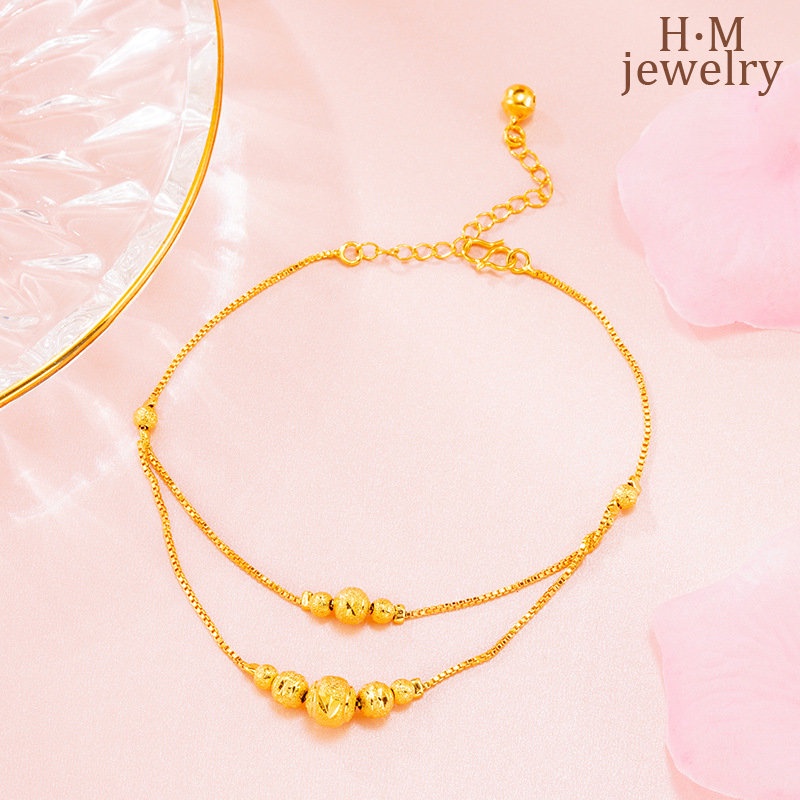 Gelang Kaki Fashion Emas 18K Kadar Tinggi Mewah Ringan2023Baru