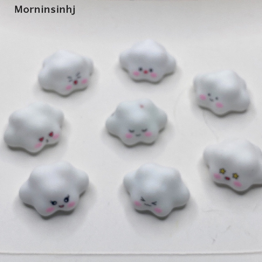 Mornin 6Pcs Miniatur Simulasi Awan Bercahaya Diy Perhiasan Aksesoris Gantungan Kunci Liontin id