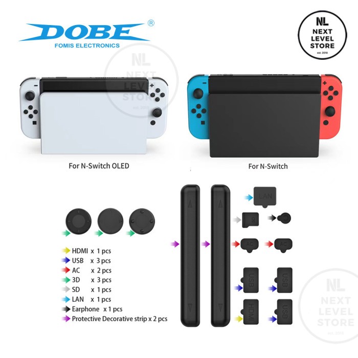 Nintendo Switch Dust Proof Kit Jack Cover OLED V1 V2 DOBE TNS-2122