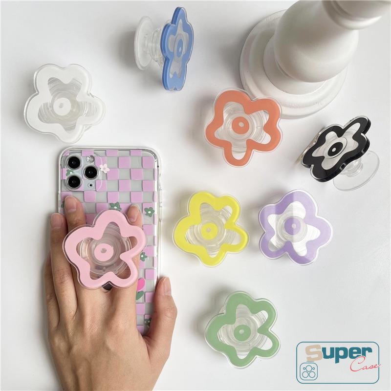 Kartun Transparan Hewan Lucu Expandable Grip Tok Universal Glossy Phone Holder Stand Finger Ring Flodable Phone Socket Griptok Holder
