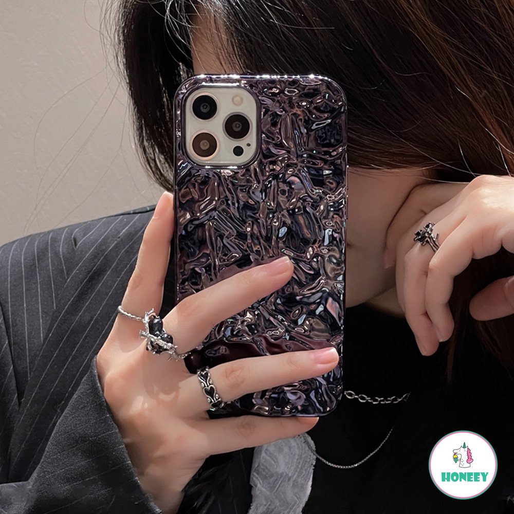 IPHONE Retro Art Simple Warna Solid Korea Casing Ponsel Untuk Iphone11 12 13 14 Pro Max Case Iphone11 Lembut Perlindungan Lensa Kamera Penutup Belakang