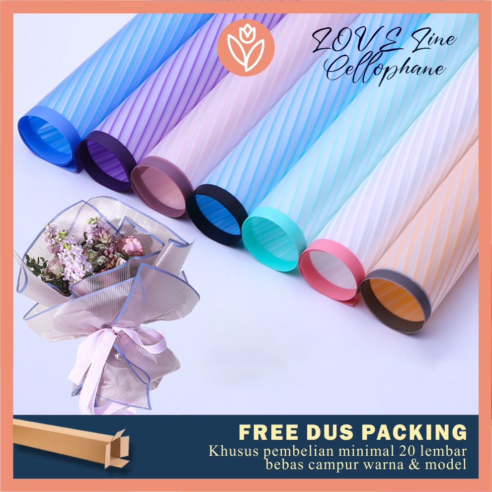 

TULIP PAPERIE ❤ FLOWER WRAPPING PAPER LOVE LINE CELLOPHANE FLORIST KERTAS BUNGA BUKET