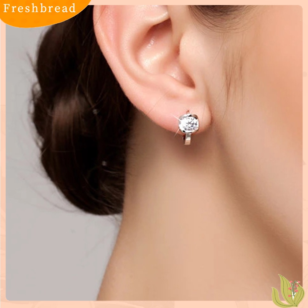 {In Stock} Fashion Wanita Cubic Zirconia Hias Huggie Anting Tindik Pesta Perhiasan Hadiah