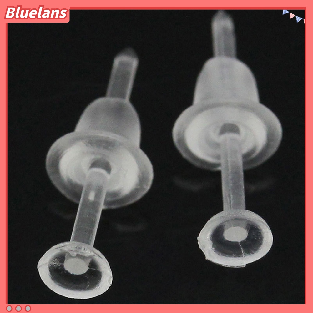 {In Stock} 50Pcs/Set Unisex Plastik Bening Anting Post Telinga Pin Punggung DIY Perhiasan Aksesori