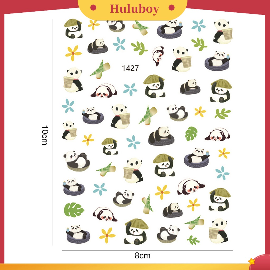 {In Stock} Desain Daun Panda Lucu Stiker Kuku Tempel Dekoratif Mudah Perekat DIY Kertas Nail Art Stiker Perlengkapan Kuku