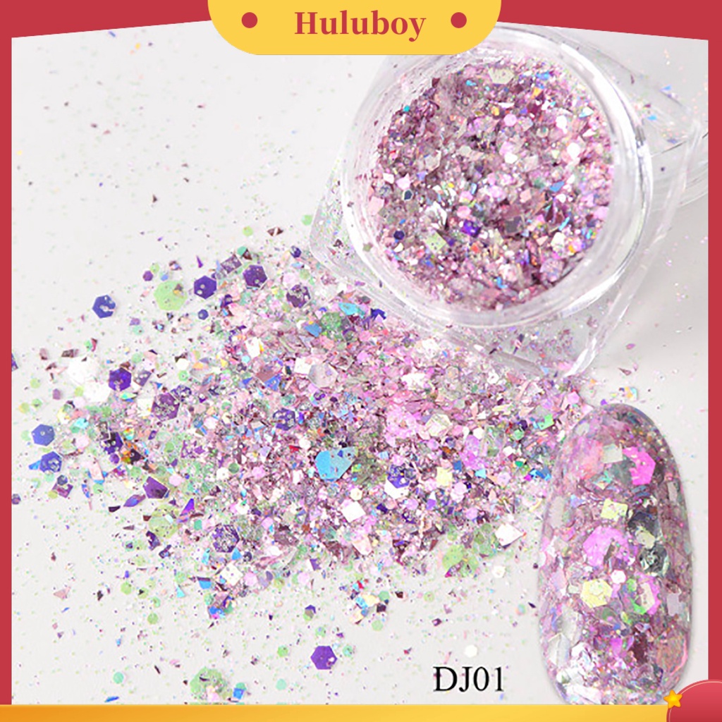 {In Stock} Glitter Kuku Bentuk Tidak Teratur Hologram Fashion Laser Sequin Bubuk Untuk Pesta