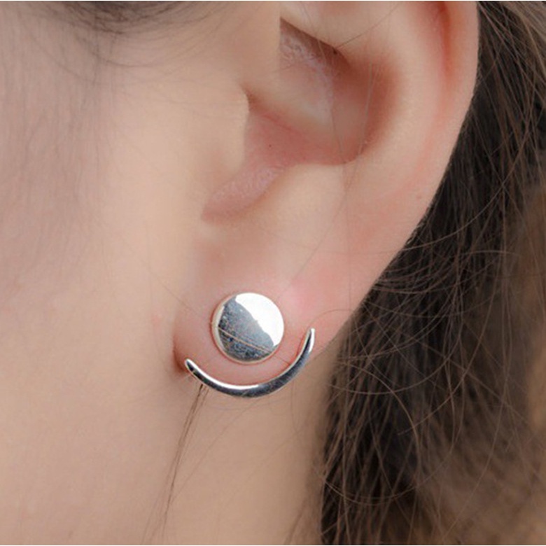 Goldkingdom Aksesoris Perhiasan Fashion Ready Stock Kreatif Anting Bulan Perempuan Geometris Tidak Teratur Dua Anting Perhiasan.