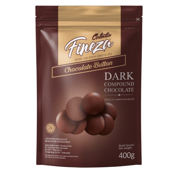 

COLATTA FINEZA CHOCOLATE BUTTON 400GR / DARK COMPOUND CHOCOLATE FINEZA