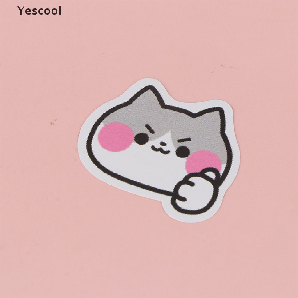 Yescool 45Pcs Kucing Lucu Stiker Vinyl Decals Hewan Kitten Sticker Untuk Botol Laptop Komputer Telepon DIY Diary Scrapbooking Dekorasi ID