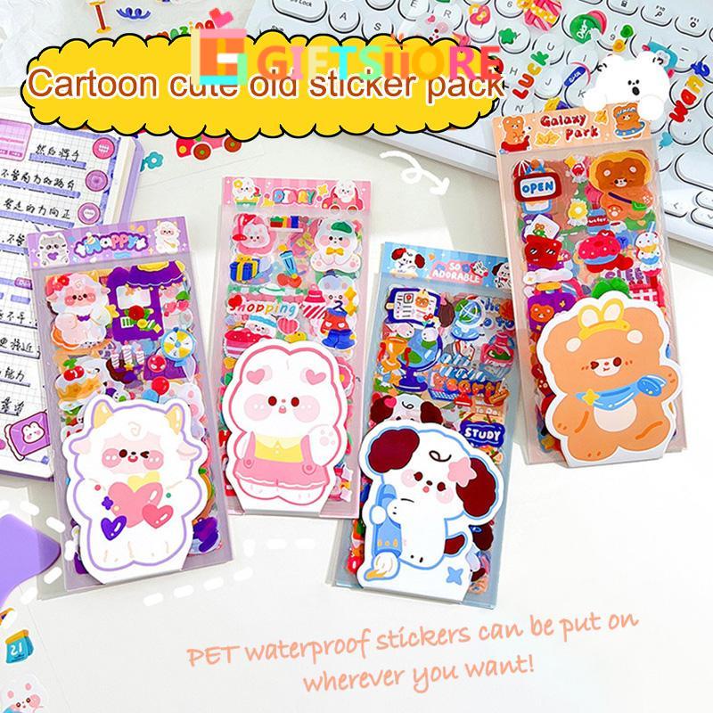 

COD✨10 lembar stiker lucu kartun sticker anak-anak pola hewan peliharaan anjing kelinci beruang bahan PVC tahan air dekorasi gelas air menghias notebook DIY-GS