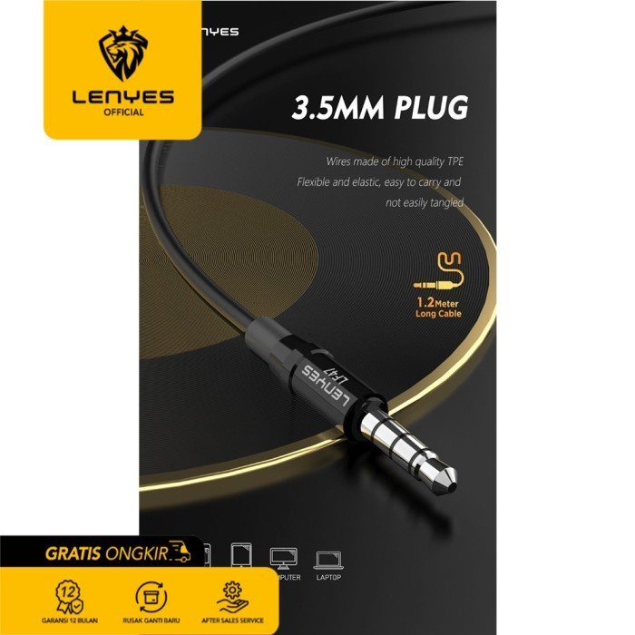 Lenyes LF47 Stereo Wired Earphones Jack 3.5 mm Volume Mic Original handsfree earphone ear in ear bud microphone kabel tanpa