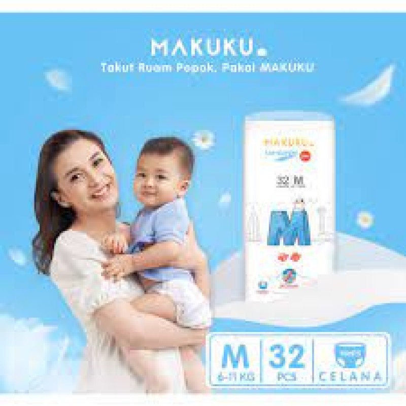 Makuku SAP Air Diapers Slim Pants Popok Celana Bayi - M 32