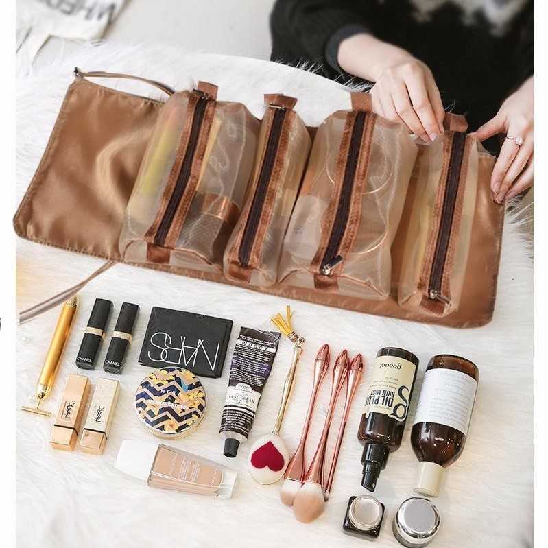 LEEGOO Tas Make Up 4 in 1 Roll Portable Organizer Make Up Pouch - LG041 ( Mughnii )