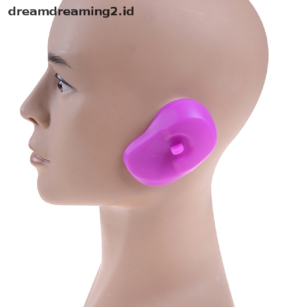 (hot) 2pcs Reusable silicone ear cover Rambut salon Pewarna Warna Perisai Pelindung Penutup Telinga//