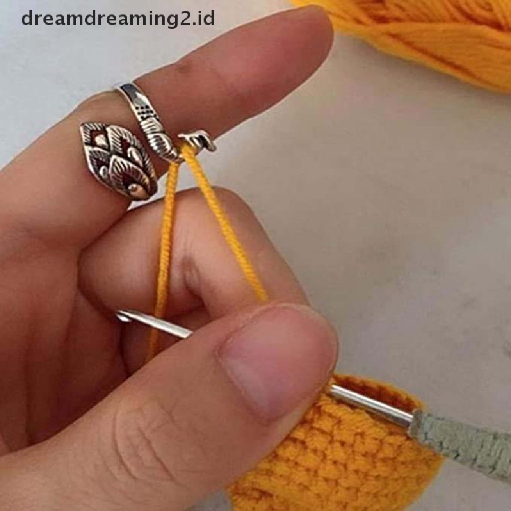 (hot) Adjustable Knitg Loop Crochet Ring Finger Holder Knitg Phoenix Ring//