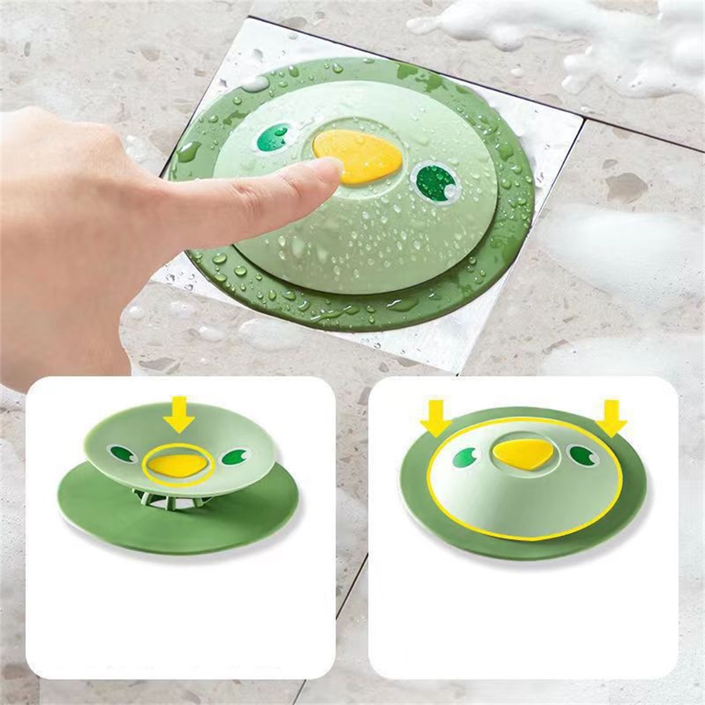 2pc Lovely Penguin Bathroom Sewer Deodorant Cover Kecoa Isolasi Floor Drain Cover Barang Kamar Mandi Yang Bagus