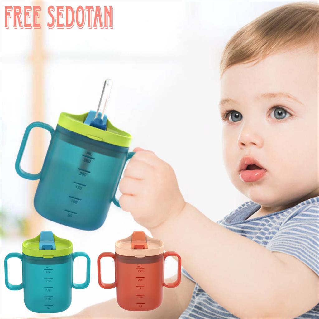 JM0075 Training Cup Free Straw Gelas Belajar Bayi Anak Batita Gelas Susu Gelas Sedotan Baby Cup Baby Glass