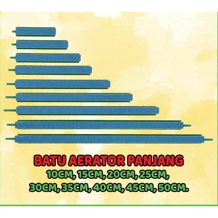 Batu Aerator Panjang Aerasi Gelembung Udara Aquarium aquascape Kolam Ukuran 10 15 25 30 35 40 Cm