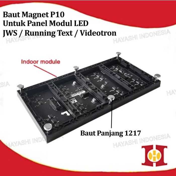 Baut Magnet Panjang Pendek Panel Modul LED P10 Running Text Videotron - 50pcs