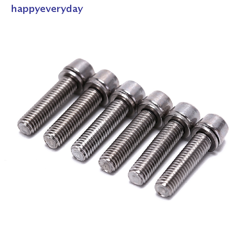 [happy] 6pcs Tutup Batang headset Sepeda Sekrup Baja Baut Cakram Dudukan Sepeda m5 * 20mm [ID]