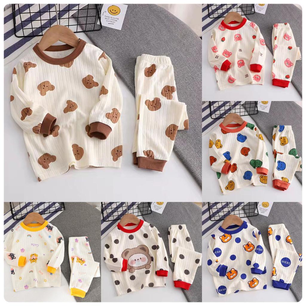 TOPGROSIR TG1708 Setelan Baju Tidur Anak Motif Berkarakter Kartun Import