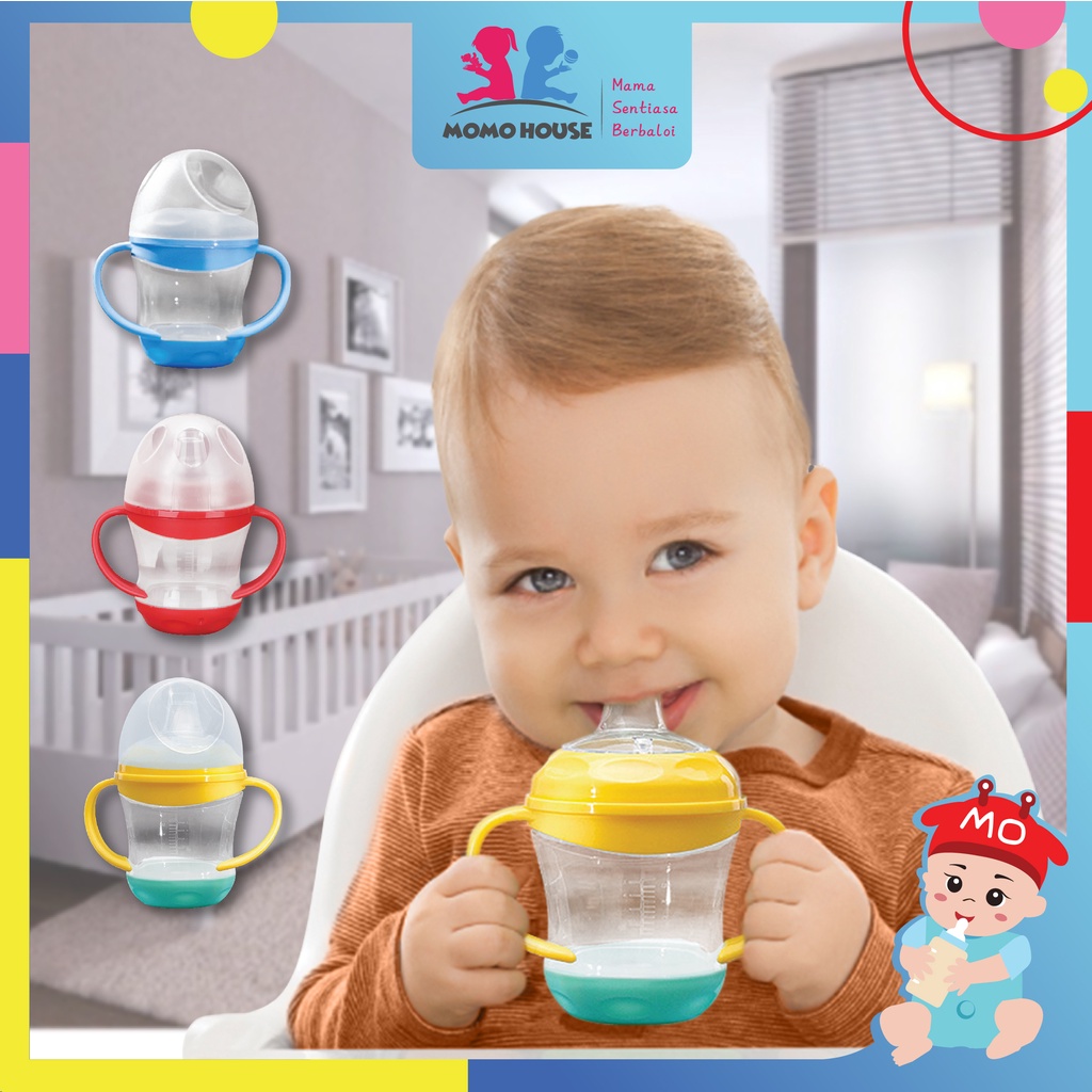 MOMO HOUSE Botol Minum Bayi Training Cup Bayi Gelas Minum Anak Training Cup Anti Tumpah 160ml