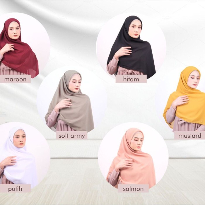 Jilbab Premium Ansania Hijab Bella Square Syar'i 130x130 Polycotton