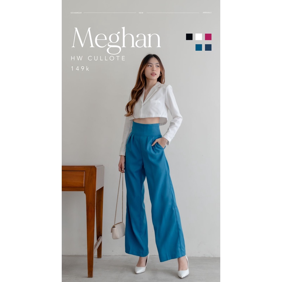 Meghan HW Culotte —— Ocha Wear | High Waist Cullote | Celana Panjang Kulot Wanita | Cargo Pants Premium