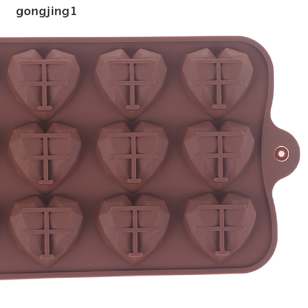 Ggg 15rongga Cetakan Coklat Hati Mini Cetakan Permen Silikon Cetakan Gummy Jelly ID