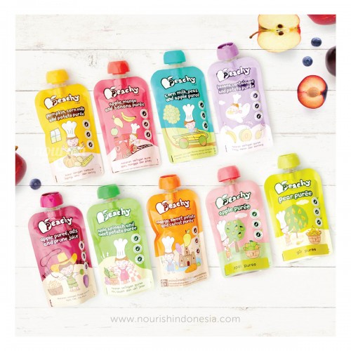 Peachy Fruit &amp; Vege Pure - Smoothie - Meaty Meal - Makanan Bayi - Bubur Bayi