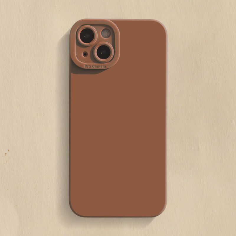 Simple!Pure Brown Soft Case HP Samsung Galaxy A70 S20 S21 FE A23 A32 Note20 S8 S9 S10 S10E S23 Ultra Note8 9 10 Plus A14 4G 5G Pelindung Kamera Casing FTD