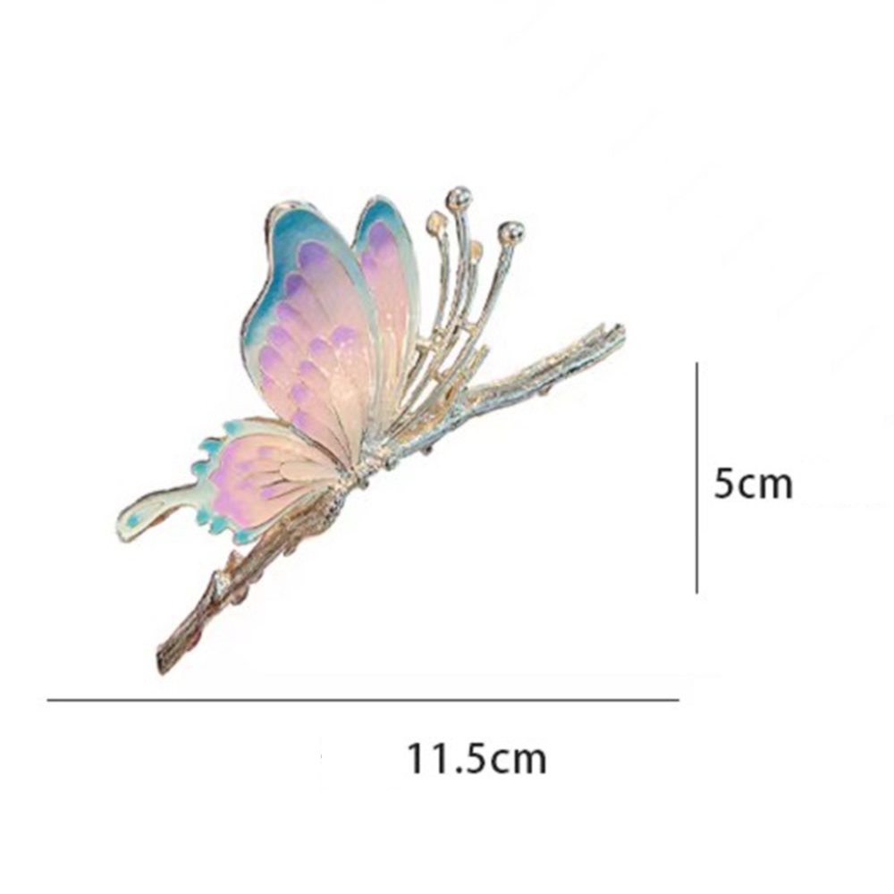 Jepit Rambut Bahan Metal Kupu-Kupu Warna-Warni Jepit Geometris Gaya Elegan Jepit Rambut Untuk Perempuan Wanita