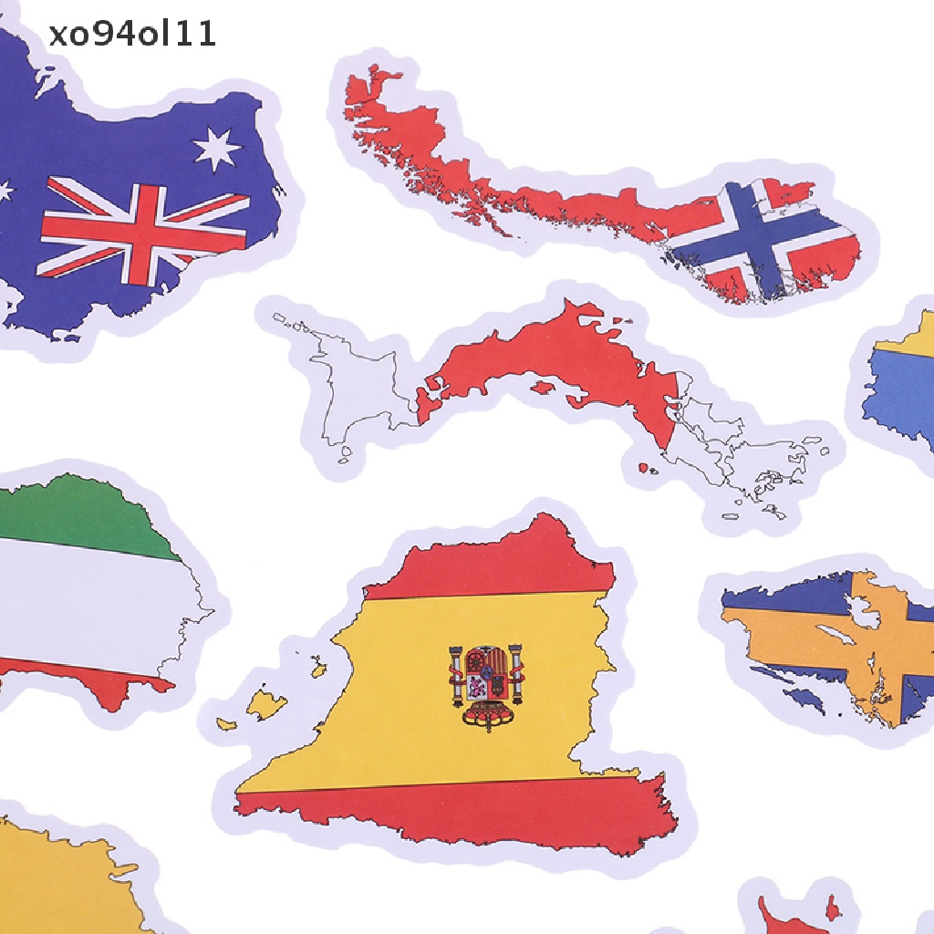 Xo 50Pcs Bendera Nasional ers DIY Koper scrapbook laptop Peta Negara er OL