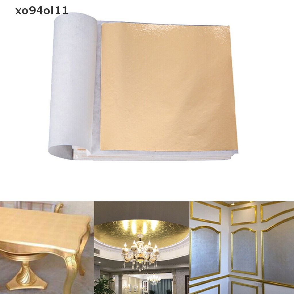 Xo 100lembar Foil Emas Daun Gilding Kerajinan Tangan Craft Paper Alat Dekorasi OL