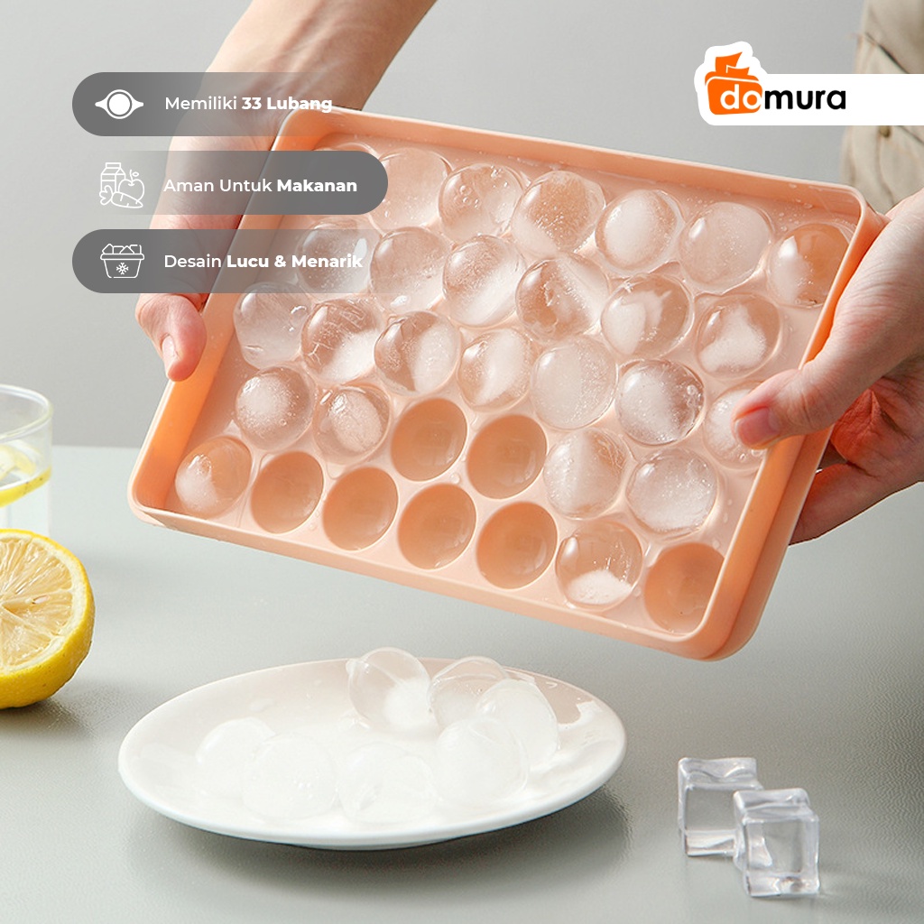 Cetakan Jelly Es Batu Bulat Ice Cube Puding Silikon Lentur 33 Lubang