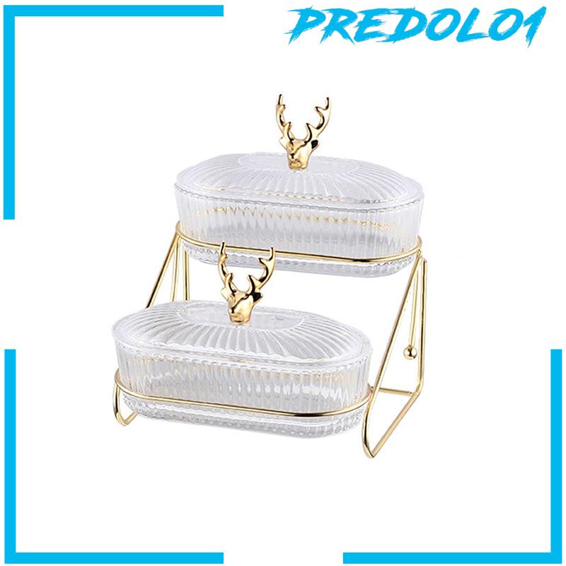 [Predolo1] Appetizer Serving Tray 2layer Multi Use Platter Piring Buah Kering Untuk Snack