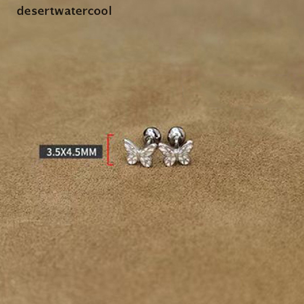 Deid 1pasang Berongga Ikatan Simpul Telinga Tulang Kuku Glossy Kupu-Kupu Spiral Stud Anting Untuk Wanita Perempuan Pesta Pernikahan Baru Perhiasan Halus Hadiah Martijn