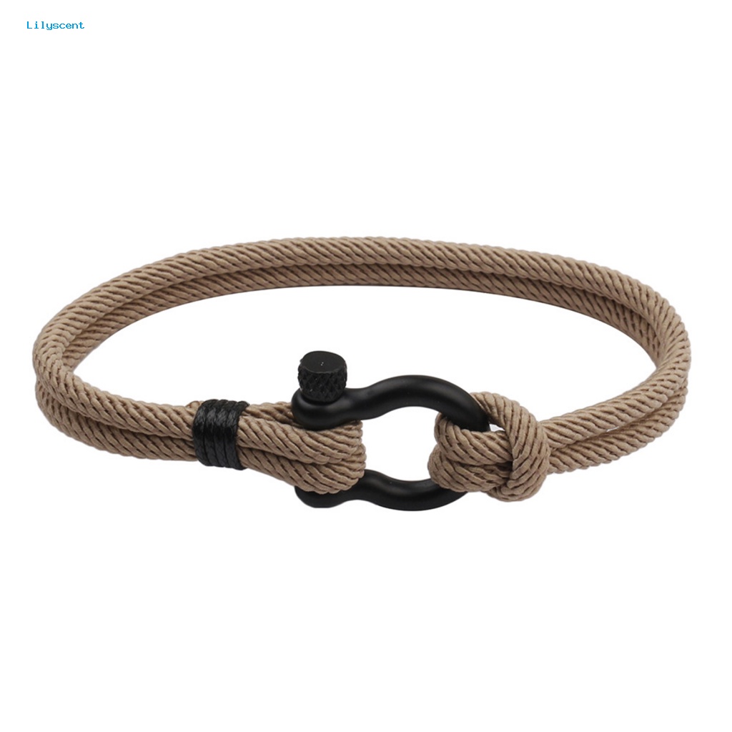 Lilyscent Semua Pertandingan Kekasih Gelang Aksesori Perhiasan Bentuk Tapal Kuda Gesper Braided Bracelet Geometris