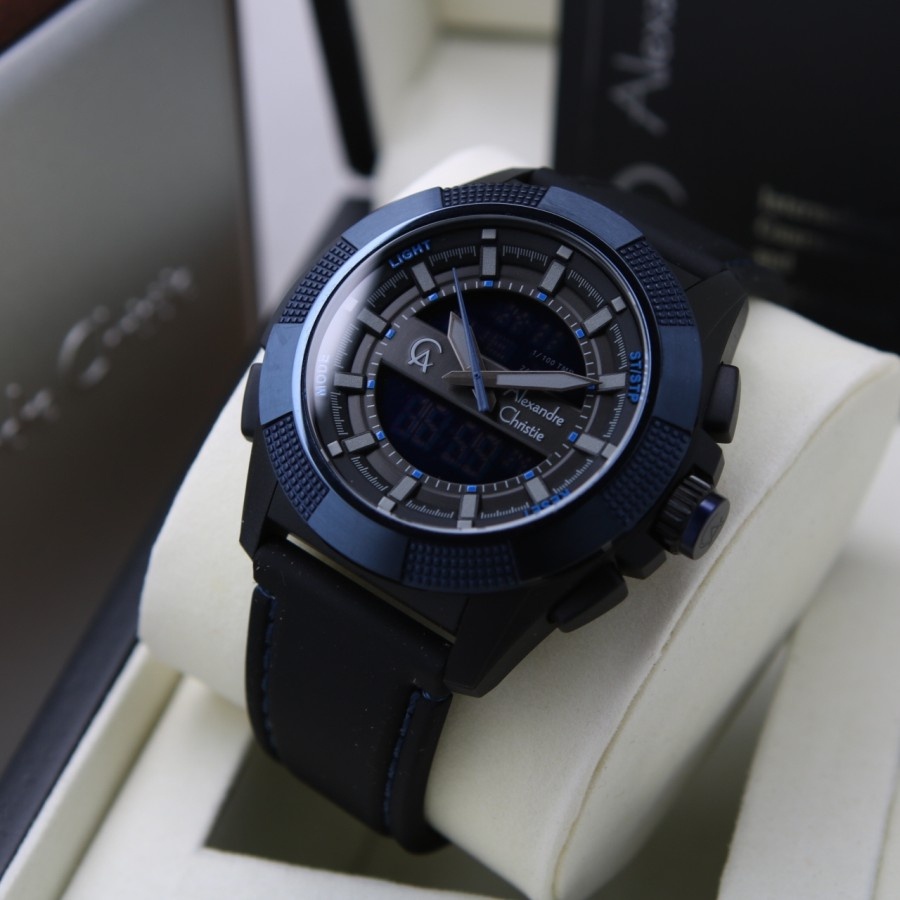 JAM TANGAN PRIA ALEXANDRE CHRISTIE AC 9374 DUAL TIME RUBBER ORIGINAL GARANSI RESMI 1 TAHUN