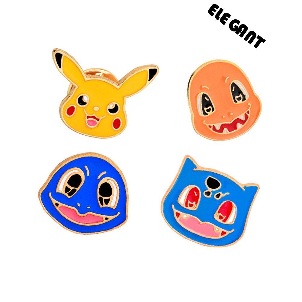 [Elegan] Aksesoris Lencana Pokemon Cosplay Jaket Pin Logam Bros Kartun Dekorasi Lencana Enamel Bros