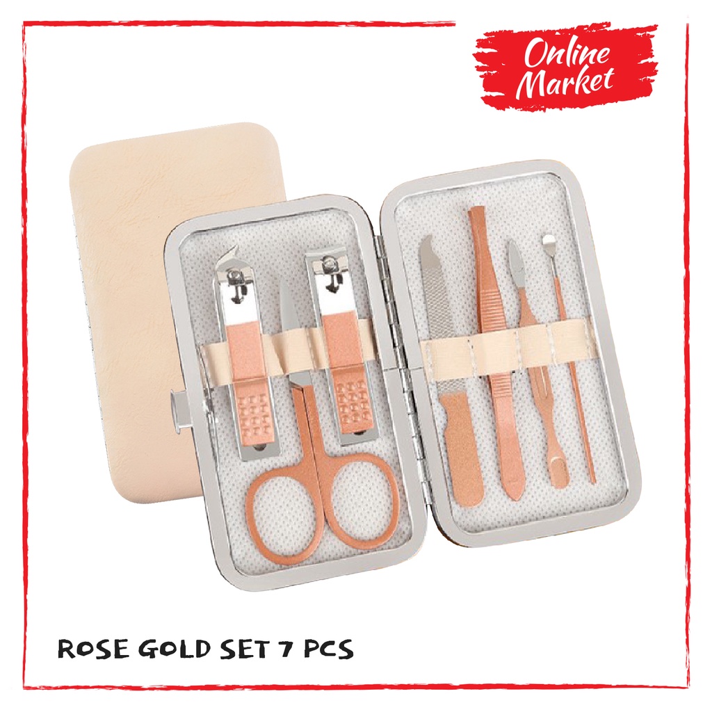 Set Alat Manicure Rose Premium - Gunting Kuku - Korek Kuping COD / Gratis Ongkir