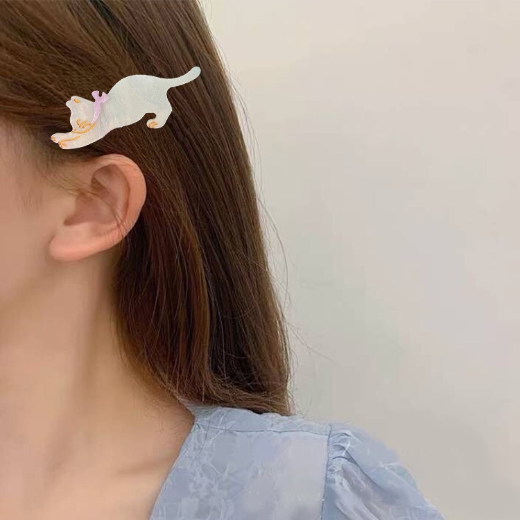 Korea Klip Rambut Plat Asam Asetat Hearwear Hiasan Rambut Kucing Lucu Hiasan Kepala Untuk Gadis Manis