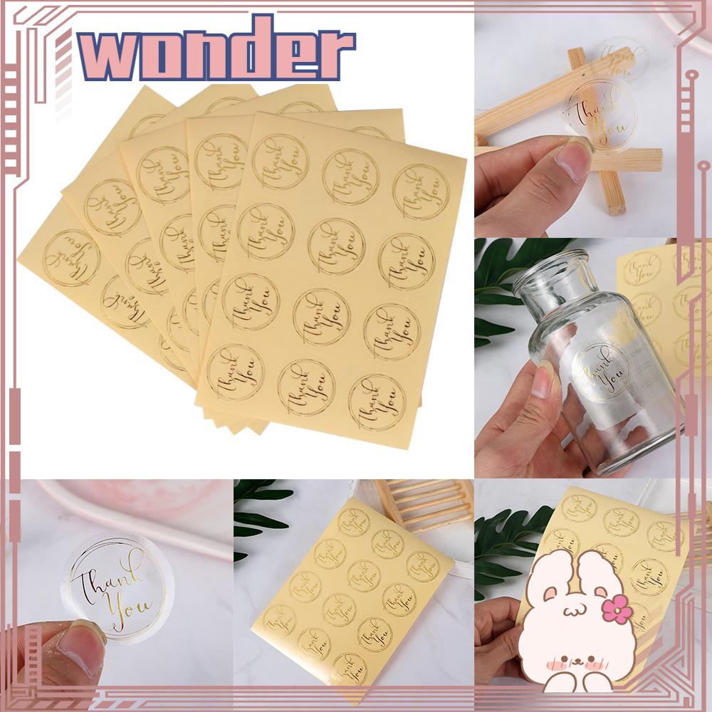 Wonder Handmade Stiker DIY Bulat Transparan Baking Perhiasan Sealing Craft Terima Kasih