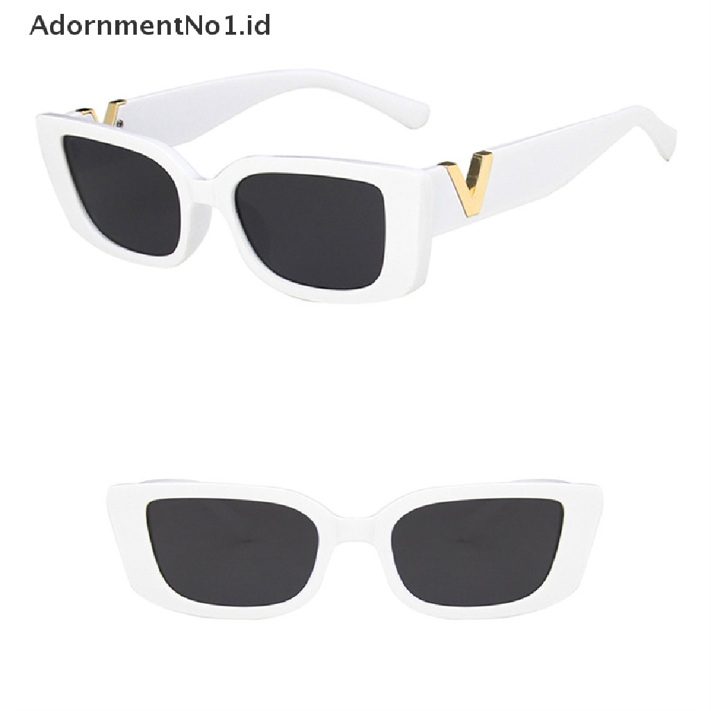 [AdornmentNo1] Frame Kacamata Hitam Wanita Fashion Rectangle Sunglasses Dengan Engsel Metal [ID]