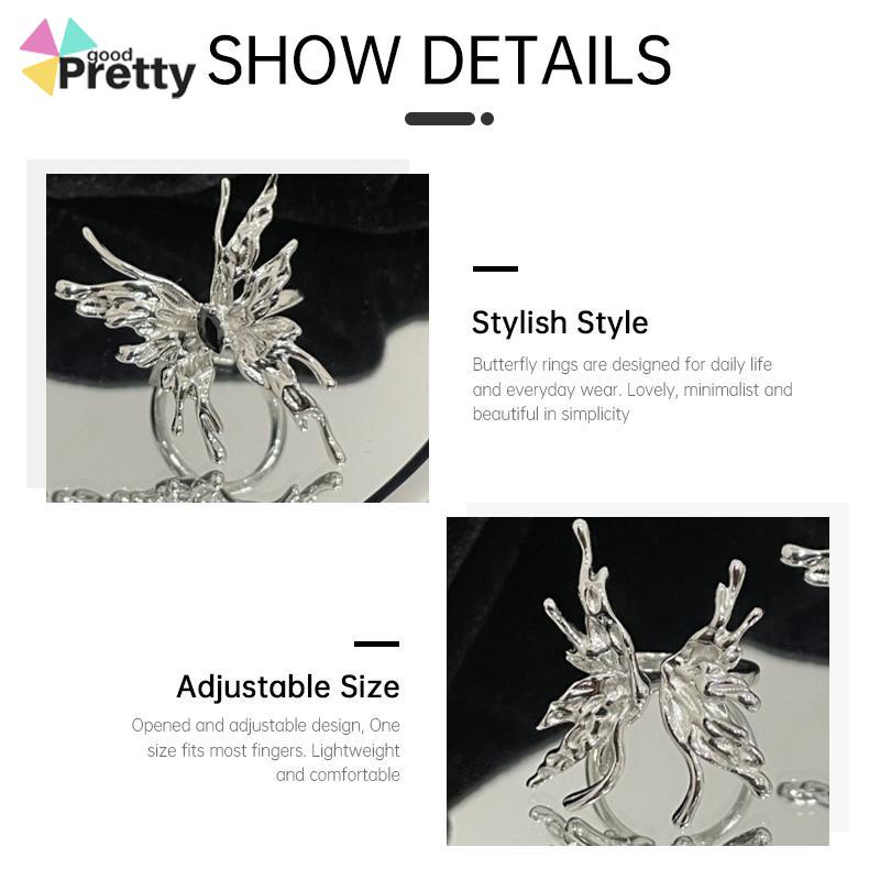 Cincin kupu-kupu Terbuka Adjustable Ring Fashion Korea Gaya Aksesoris Fashion - PD
