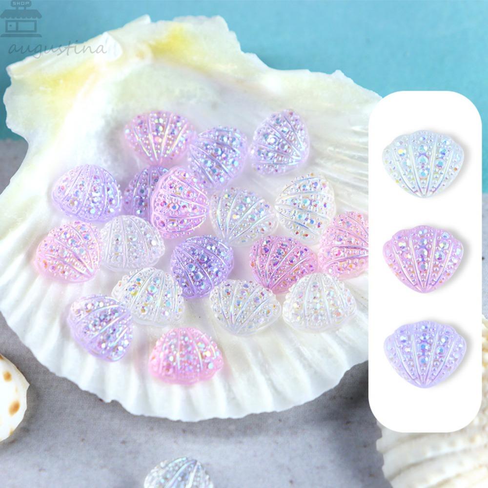 Agustinina Shell Dekorasi Kuku Fashion Gaya Lautan Resin Hiasan Kuku Perhiasan Kuku 3D
