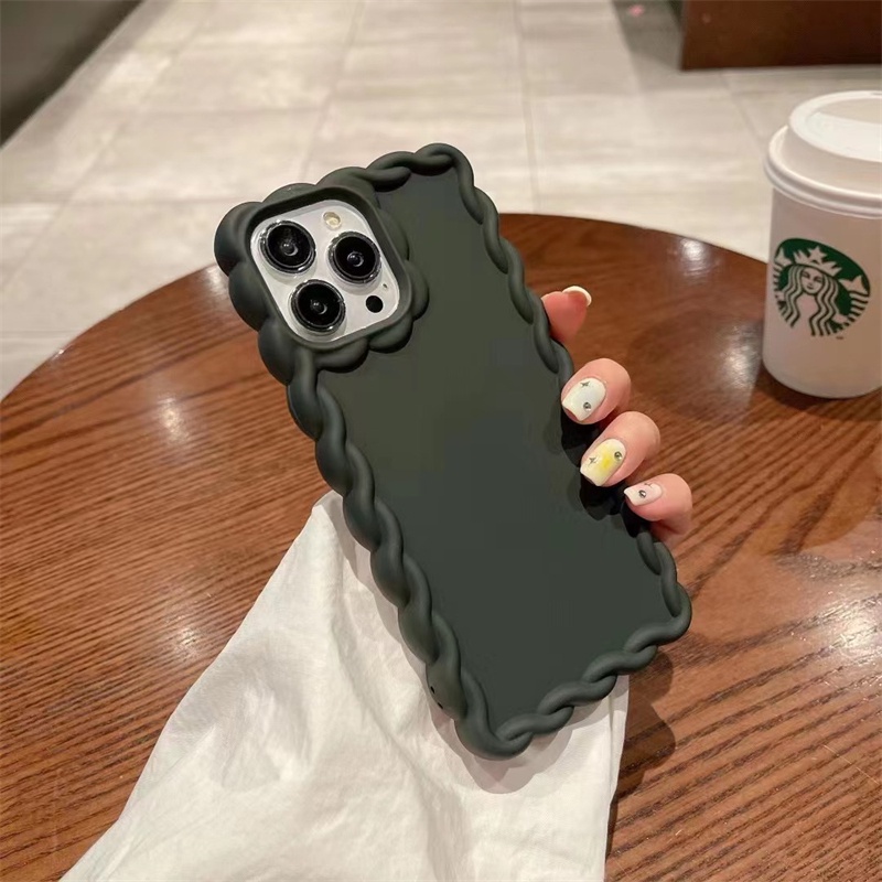 IPHONE Casing Hp Persegi Anyam Cocok Untuk Iphone14 13 12 11 Pro X XS Max XR Paket Lengkap simple Dan Modis soft casing